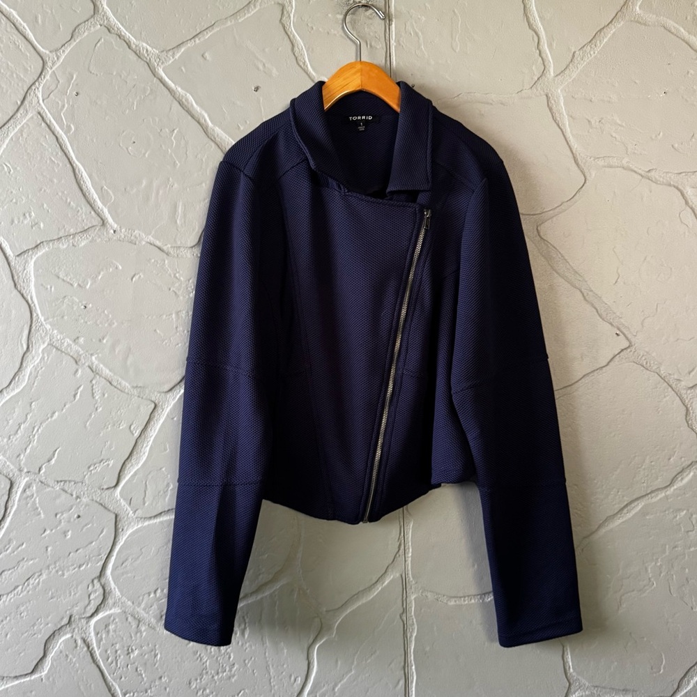 Torrid Textured Moto Jacket – Navy Blue – Size 1